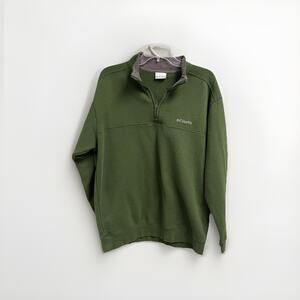 Columbia Green Pullover Quarter Zip Mens Size Large Sweatshirt Casual Gorpcore